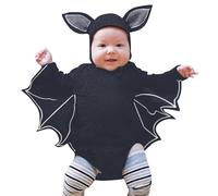 Generisch Grenouillère à manches longues avec bonnet pour bébé « Mon premier Halloween » - Cadeau de baptême, gris foncé, 3-6 mois