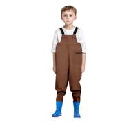 Generisch Grenouillère pour garçon pour jouer en plein air en été Bretelles réglables avec poche zippée Combinaison de wading pour tout-petits et adolescents, café, 14-15 ans