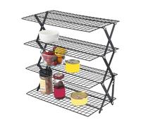 Generisch Grille de cuisson et de refroidissement, pliable, 4 niveaux empilables, accessoire de cuisine, pour rôtir, griller, viande, dessert, maison, fête, restaurant