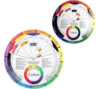 generisch Guide de roue de couleur avec indicateurs complémentaires et divisés, 2 pièces en papier double face, pour enseigner les relations de couleur, version anglaise pour maquillage et nail art