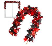 Generisch Guirlande Di Foglie D'acero Artificiali Con Luci A LED - Guirlande Autunnali Halloween Decorazioni Casa | Pianta Da Appendere Per Casa Giardino Parete Porta Effetto Realistico