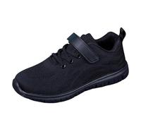 Generisch H & M Online Shop Baskets plates légères antidérapantes à lacets pour garçons et filles, couleur unie, en maille respirante, chaussures de course basses pour femmes d'été, Noir , 33.5 EU