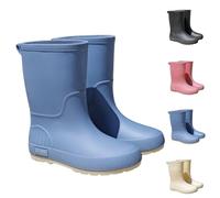 Generisch Halbhoch Regenstiefel Damen，Gummistiefel Rutschfeste Wasserdicht Bequeme Regenschuhe Einfarbig Dicker Sohle DäMpfung Regenstiefeletten Outdoor Schlamm Garten Arbeitsstiefel