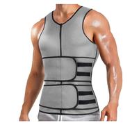 Generisch Halloween Sauna Gilet Taille Entraîneur pour Hommes Sauna Double Corps pour Abdomen Perdre de la graisse Gym Entraînement, gris, XL