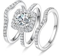 Generisch Haoshi Bague carrée pour femme Trois empilés Crème pour les mains de souci Porter Multifonctionnel, G, Alliage de zinc, Aucune pierre précieuse