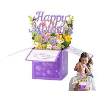 Generisch Happy Mother's Day Card Carte de vœux pour la fête des mères, carte pop-up avec enveloppe, montrez votre amour, souvenir de gratitude saisonnier pour grand-mère, belle-mère