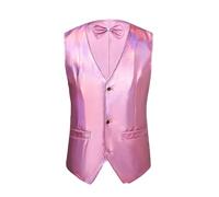 Generisch Haut à bretelles hiver New Shiny Jacket OEM Gilet pour homme avec nœud papillon et tête de mort, rouge, S