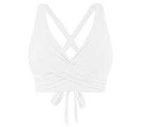 Generisch Haut de bikini bonnet G avec lacets, armatures, couverture complète, push-up, crop top, maillot de bain avec dos noué bikini métallique