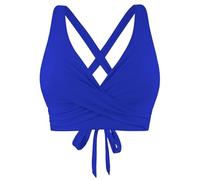 Generisch Haut de bikini bonnet G avec lacets, armatures, couverture complète, push-up, crop top, maillot de bain avec dos noué bikini métallique