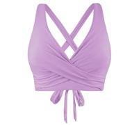 Generisch Haut de bikini bonnet G avec lacets, armatures, couverture complète, push-up, crop top, maillot de bain avec dos noué bikini métallique