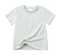 Generisch Haut de danse pour femme Dos nageur Crop Tank Top à manches courtes Sport Soild Dance Top Ballet Gymnastique T-shirt à manches longues Fille Noir, Vert menthe., 6-7 ans