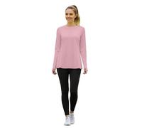 Generisch Haut de sport d'hiver ajusté à manches longues frais respirant pour femme avec col rond coupe moulante pour l'entraînement de fitness en quatre saisons, rouge, S