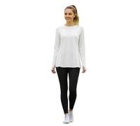 Generisch Haut de sport d'hiver ajusté à manches longues frais respirant pour femme avec col rond coupe moulante pour l'entraînement de fitness en quatre saisons, Blanc., S
