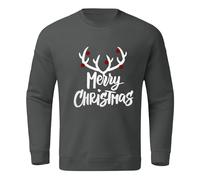 Generisch Haut d'hiver pour homme avec graphique de Noël - Sweat à manches longues sans capuche avec impression partielle pour les vacances et les loisirs, gris, M
