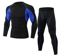Generisch Haut élastique à manches longues à séchage rapide pour homme, bleu, XL