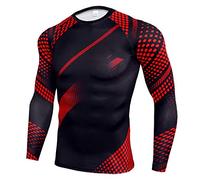 Generisch Haut élastique à manches longues à séchage rapide pour homme, Noir , 3XL