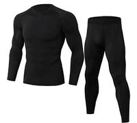 Generisch Haut élastique à manches longues à séchage rapide pour homme, Noir , XL