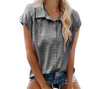 Generisch Haut noir transparent Chemises décontractées pour femme décontractées pour la vie quotidienne. Style confortable et décontracté. Parfait pour l'été. Simple avec chemisier en jean avec