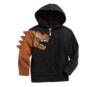 Generisch Haut pour bébé garçon manches hiver up fermeture éclair avec sweats à capuche dinosaure sweatshirt bébé enfant tout-petit tops survêtement rouge, Noir , 4-5 ans