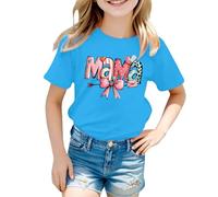 Generisch Hauts à manches longues pour adolescent et bébé fille - T-shirt à manches longues - Rayé - Love Mom, T-shirt J5 bleu ciel, 18-24 mois