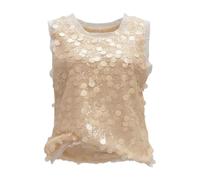 Generisch Hauts à paillettes pour femmes Débardeurs à paillettes Crop Tops sans bretelles Clubwear Écailles de poisson Costumes pour femmes K, Blanc., M