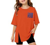 Generisch Hauts d'été décontractés pour filles - T-shirt confortable - T-shirts chrétiens - Chemise graphique double face - Chemise à manches courtes - Léger et aéré - Col rond - Chemisier de sport