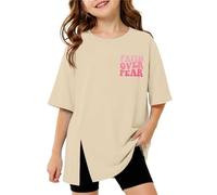 Generisch Hauts d'été décontractés pour filles - T-shirt confortable - T-shirts chrétiens - Chemise graphique double face - Chemise à manches courtes - Léger et aéré - Col rond - Chemisier de sport