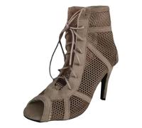 Generisch Heels Dance Class Sandales à talons hauts Sexy Noir Mesh Stiletto Talons hauts Sandales à lacets avec bouche de poisson Chaussures de danse Mode Sandalettes Pole Dance Chaussures