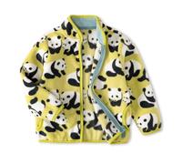 Generisch Herbst- und Winter-Baby-Fleecejacken mit Cartoon-Karo-Prints und niedlichen Fleecejacken für Jungen und Mädchen 1 12, A, 1-2 ans