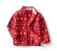 Generisch Herbst- und Winter-Baby-Fleecejacken mit Cartoon-Karo-Prints und niedlichen Fleecejacken für Jungen und Mädchen 1 12, C, 4-5 ans