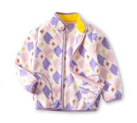Generisch Herbst- und Winter-Baby-Fleecejacken mit Cartoon-Karo-Prints und niedlichen Fleecejacken für Jungen und Mädchen 1 12, E, 4-5 ans