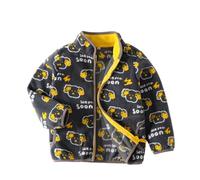 Generisch Herbst- und Winter-Baby-Fleecejacken mit Cartoon-Karo-Prints und niedlichen Fleecejacken für Jungen und Mädchen 1 12, B, 3-4 ans