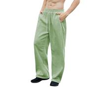 Generisch Herren Freizeithose Loose Fit Gerades Bein Kordelzug Taille Bequeme Hose mit Taschen für den Alltag und Sport, GN2, XL