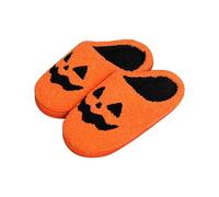 Generisch Herzchen Pantoufles chaudes pour femme avec dessous plat pour homme et en peluche tendance pour Halloween - Chaussons pour chat - Semelle antidérapante - Comfy Crew - Chaussons chauds pour