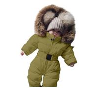 Generisch Histoires d'hiver Ensembles Enfants Chaud Capuche Combinaison de Neige Combinaison Doudoune Grenouillère Rembourrée Outwear Veste d'usure de Neige Pull d'hiver Femme Chaud, vert, 18-24 mois