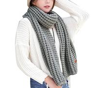 Generisch Hiver Coloré Kint Feel Pashmina Écharpes Élasticité Écharpe Légère Écharpes Chaudes Femmes Hommes Longues Écharpes Écharpes Tricotées Écharpe Cachemire Bonnet et Écharpe Femme, gris, taille