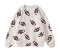 Generisch Hiver Garçons Filles Rugby Imprimé Décontracté Sweat à Capuche Manches Longues Pull Enfant, Blanc., 18-24 mois