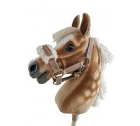 Generisch Hobby Horse Licol sans cheval, accessoires uniquement pour cheval de bataille, chevaux de jeu, chevaux à bascule, licol avec fourrure en peluche et paillettes