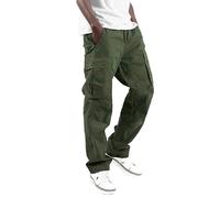Generisch Homme Casual Taille Couleur Sport Chapeau Tissé Poche Pied Corde Pantalon Fixe Rue Cargo Cravate Hommes Pantalon Cargo, Vert armée., 5XL