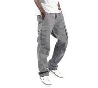 Generisch Homme Casual Taille Couleur Sport Chapeau Tissé Poche Pied Corde Pantalon Fixe Rue Cargo Cravate Hommes Pantalon Cargo, gris, 5XL
