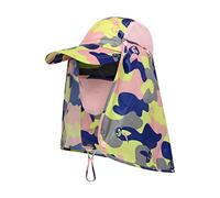 Generisch Homme Femme Alpinisme Pêche Camouflage Capuche Corde Extérieur Pliable Casual Bob Chapeau de Pêcheur Homme Clair, Rose, taille unique