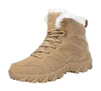 Generisch Hommes Bottes de Neige Hiver Bottes Mode Motif Simple Couleur Unie Épais Chaud Confortable Lacets Hommes Chaussures Sans Lacets 42, kaki, 42 EU