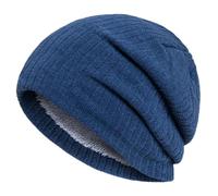 Generisch Hommes et femmes Chapeau tricoté Hiver Extérieur Couleur unie Rayé Chaud Protection des oreilles Chapeaux Écharpe Bonnet Gants Ensemble Femmes, bleu, taille unique