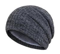 Generisch Hommes et femmes Chapeau tricoté Hiver Extérieur Couleur unie Rayé Chaud Protection des oreilles Chapeaux Écharpe Bonnet Gants Ensemble Femmes, gris foncé, taille unique