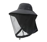 Generisch Hommes Femmes Été Séchage Rapide Extérieur Pêche Seau Plage Visière Chapeau Protection du Cou Circonférence Chapeau Respirant Séchage Rapide Visière Chapeau de Soleil Chapeau, Noir , taille