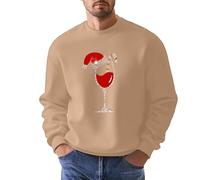 Generisch Hommes Mode de Noël Casual Partie Impression 3D Pull à Manches Longues pour Hommes sans, kaki, M