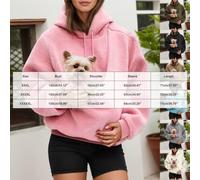 Generisch Hoodie mit Pet Pouch, Damen Kapuzenpullover mit Katzen-Tasche | Soft Kapuzenpullover Mit Übergröße Kängurutasche Herbst Warm Pullover Haustierfreundlich Langarmshirt für Tierliebhaber