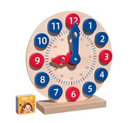 Generisch Horloge d'apprentissage pour - Grande Horloge en Bois de 20 cm avec 18 Cartes, Pratique analogique - Outil pédagogique pour en Classe à Domicile - Facile à livrer