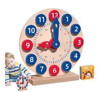 Generisch Horloge d'exercice pour Apprendre Le Temps - Horloge d'apprentissage pour - Horloge d'apprentissage en Bois avec 18 Cartes - Montre d'exercice, kit d'activités pour Horloge
