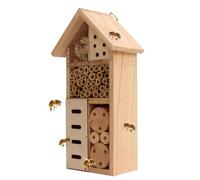 Generisch Hôtel en bois à insectes - Abri de coléoptères d'abeilles - Habitat de nidification naturel - Pollinator d'extérieur - Boîte de jardin pour clôture, lit de fleurs, balcon, terrasse, cour
